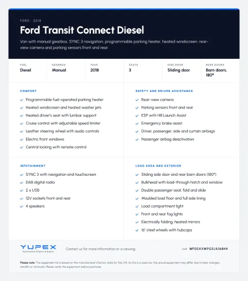 Picture of FORD TRANSIT CONNECT 1.5 TDCi (100 HK)  Lang Van FWD M6